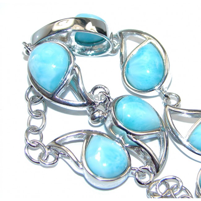 Natural Blue Larimar Sterling Silver handmade Bracelet