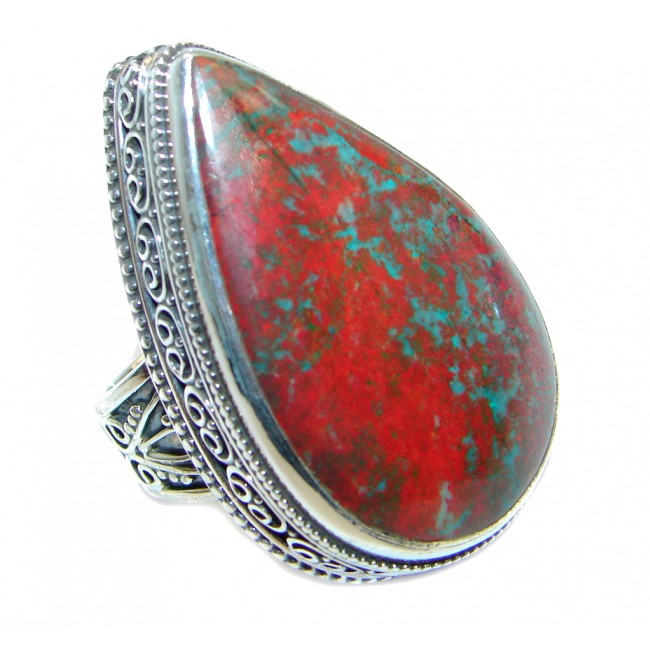 Lrage Perfect Sonora Jasper Sterling Silver Ring size 6