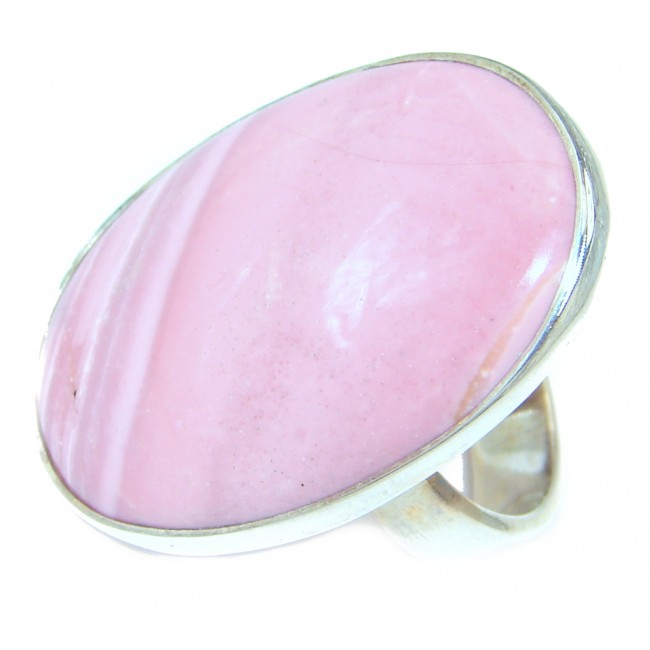 Natural Pink Opal Sterling Silver Ring s. 6 1/4