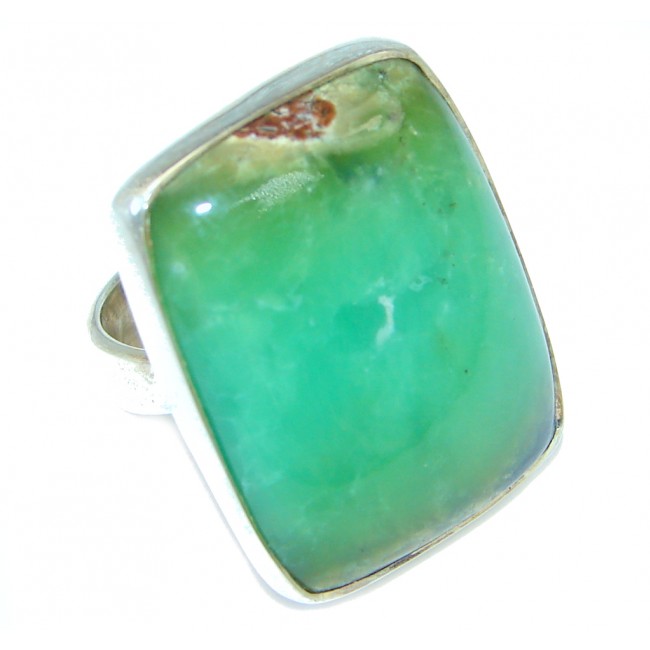 Authentic Green Chrysoprase Sterling Silver ring s. 5 1/2