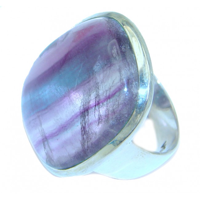 Huge Natural Beauty Fluorite Sterling Silver ring s. 8