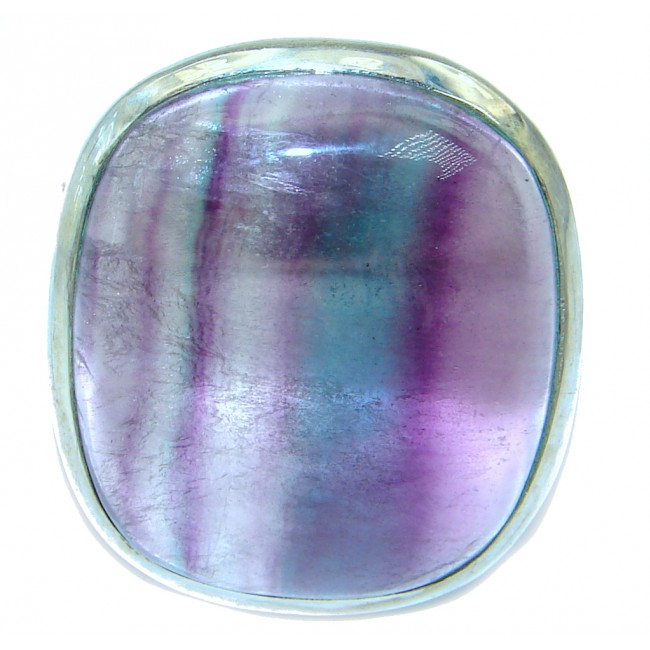 Huge Natural Beauty Fluorite Sterling Silver ring s. 8