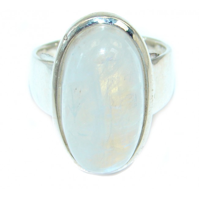 Fire Moonstone Sterling Silver handmade ring size 6 3/4