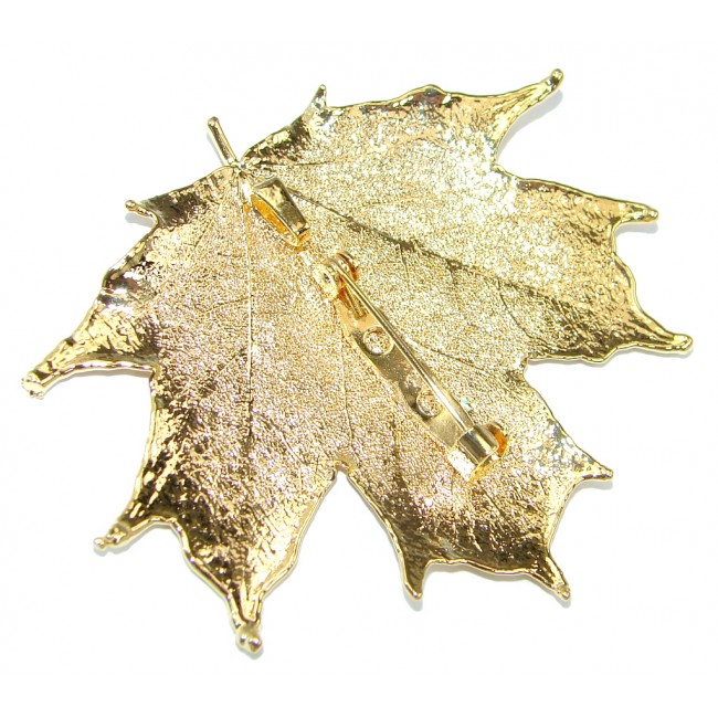 Genuine Leaf Dipped in Gold Sterling Silver pendant