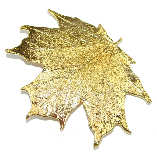 Genuine Leaf Dipped in Gold Sterling Silver pendant
