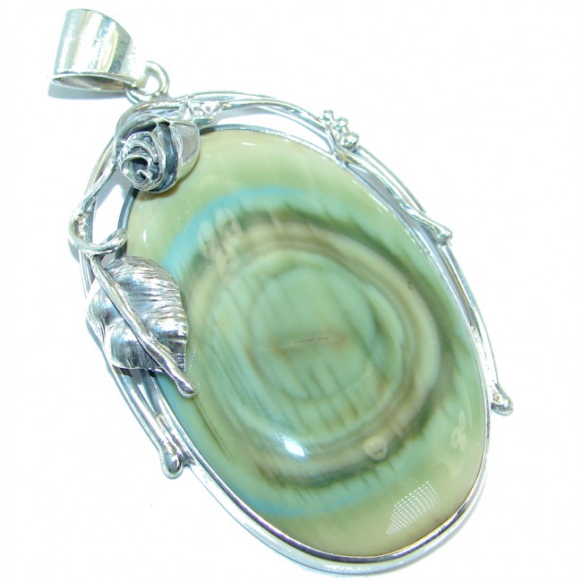 A Rose Great quality Imperial Jasper Sterling Silver handmade Pendant