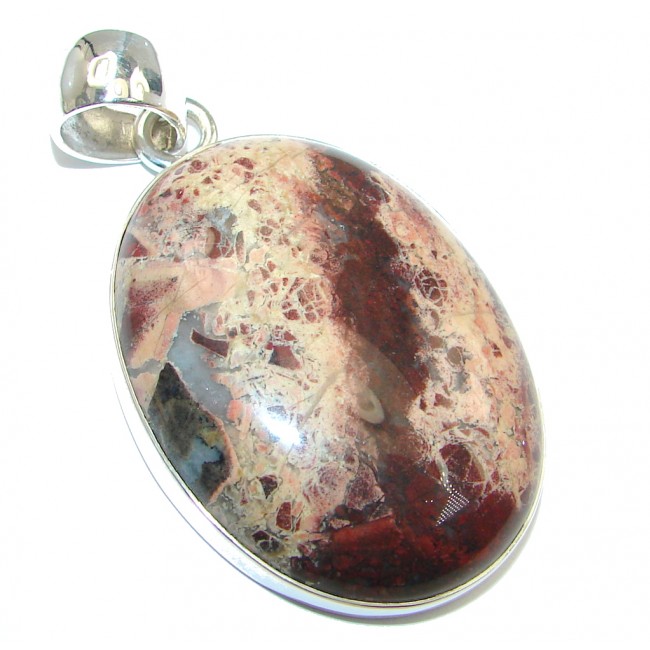 Fancy Bloodstone Sterling Silver handmade pendant