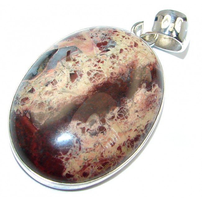 Fancy Bloodstone Sterling Silver handmade pendant