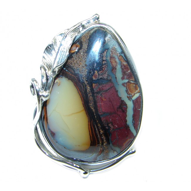 Natural Australian Koroit Opal Sterling Silver Ring size adjustable