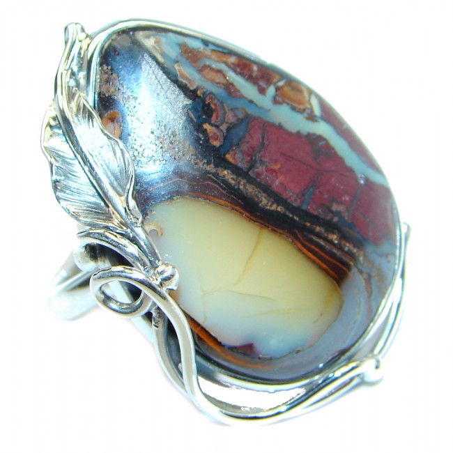 Natural Australian Koroit Opal Sterling Silver Ring size adjustable