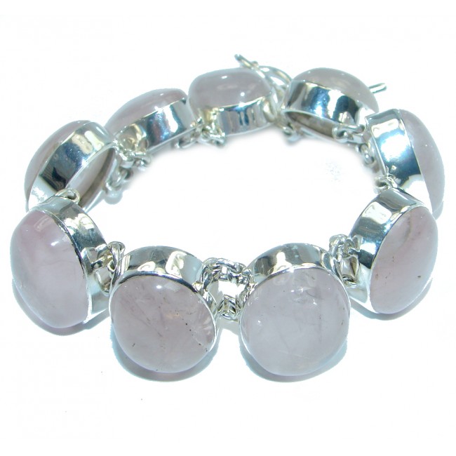 Sublime Rose Quartz Sterling Silver handmade Bracelet