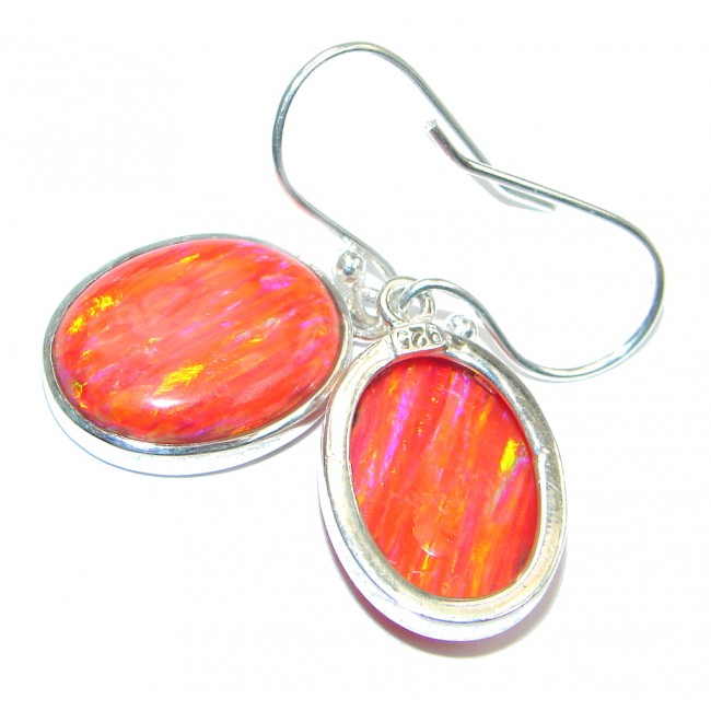 Wild Fire Japanese Fire Opal handcrafted Sterling Silver earrings