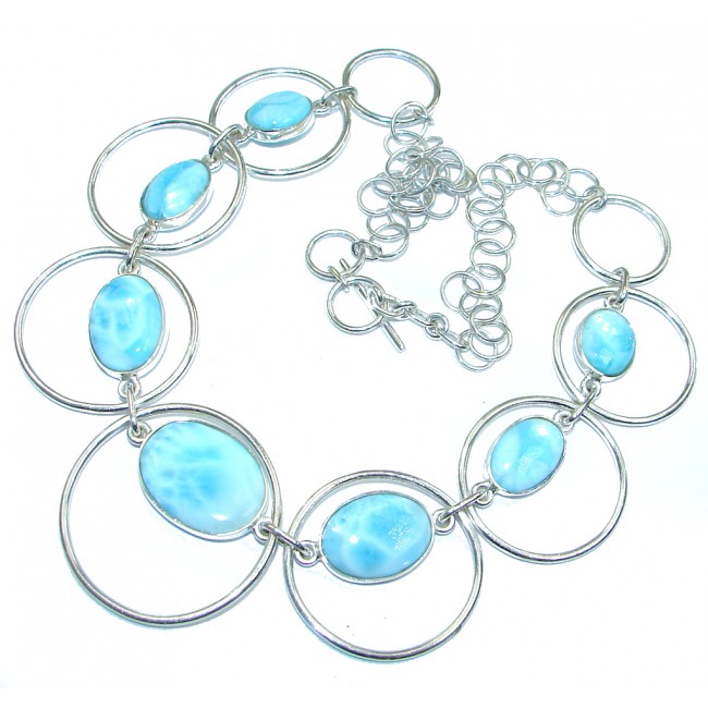 Caribbean Beauty Blue Larimar Sterling Silver handcrafted necklace