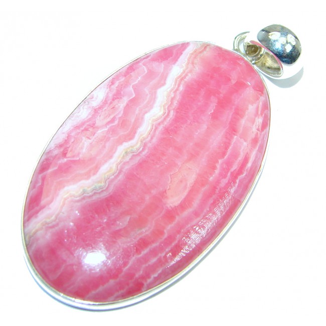 Simply Perfect Rhodochrosite Sterling Silver handcrafted Pendant