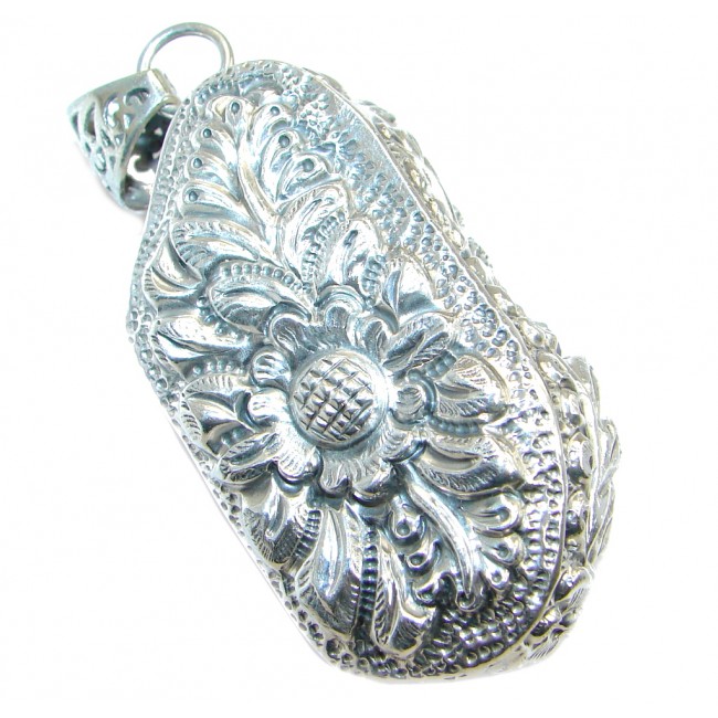 Big 51 grams Genuine Amethyst Cluster Sterling Silver handmade Pendant