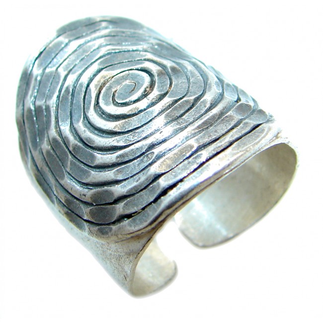 Oxidized Sterling Silver handmade ring size adjustable