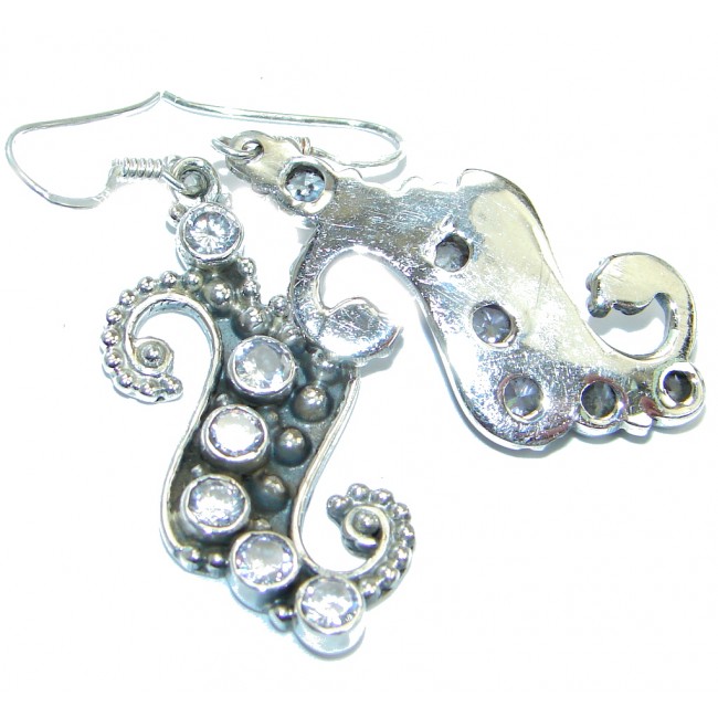 Fire White Cubic Zirconia Sterling Silver earrings