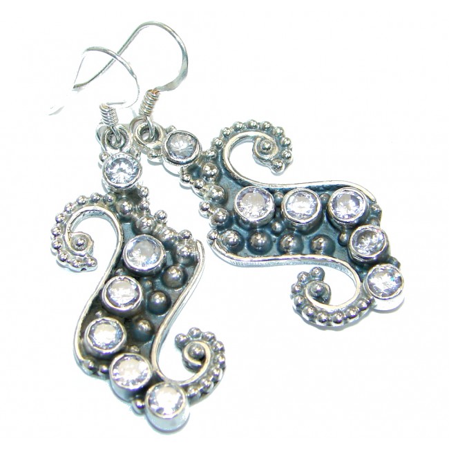 Fire White Cubic Zirconia Sterling Silver earrings
