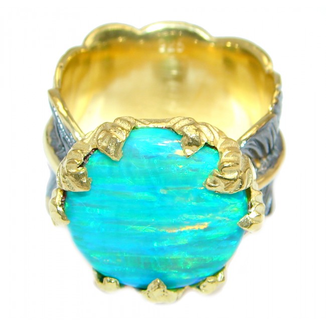Japanese Fire Opal Gold plated over Sterling Silver ring s. 9