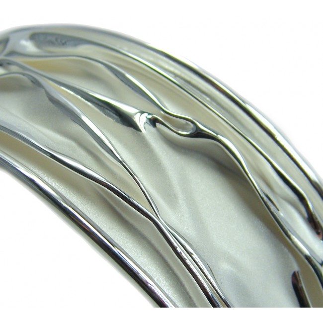 Flowing Water Matte handcrafted Sterling Silver Italy made Bracelet