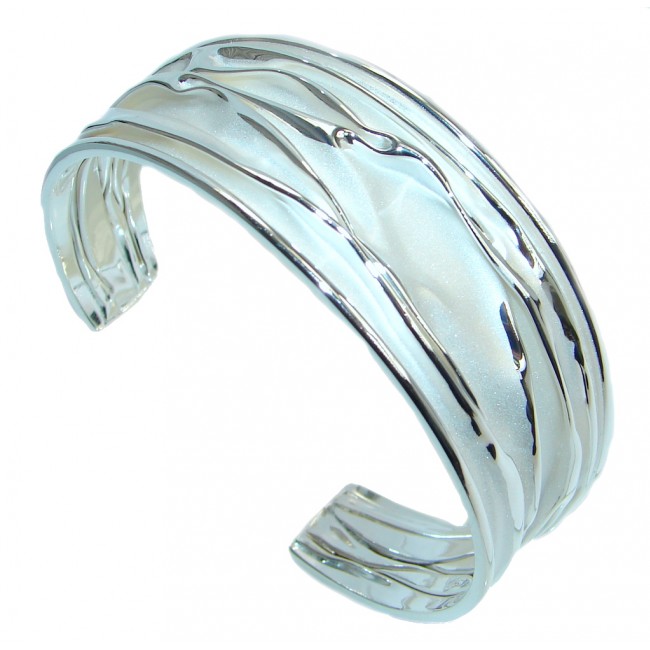 Flowing Water Matte handcrafted Sterling Silver Italy made Bracelet
