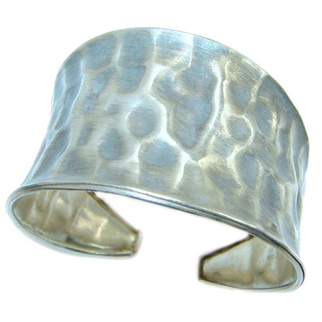 Giant Artisian Design Hammered Sterling Silver Italy made Bracelet