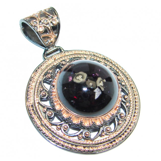Secret AAA genuine Tourmaline Rose Gold plated over Sterling Silver Pendant