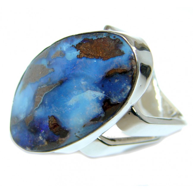 Authentic Classic Beauty Boulder Opal Sterling Silver ring size 7