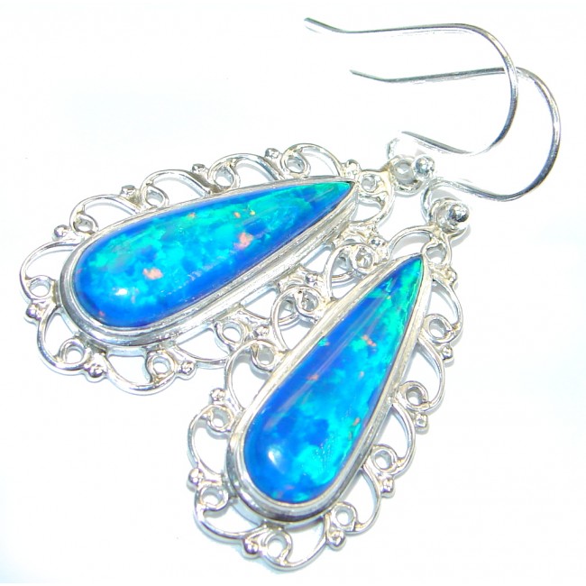 Sublime Japanese Fire Opal Sterling Silver earrings