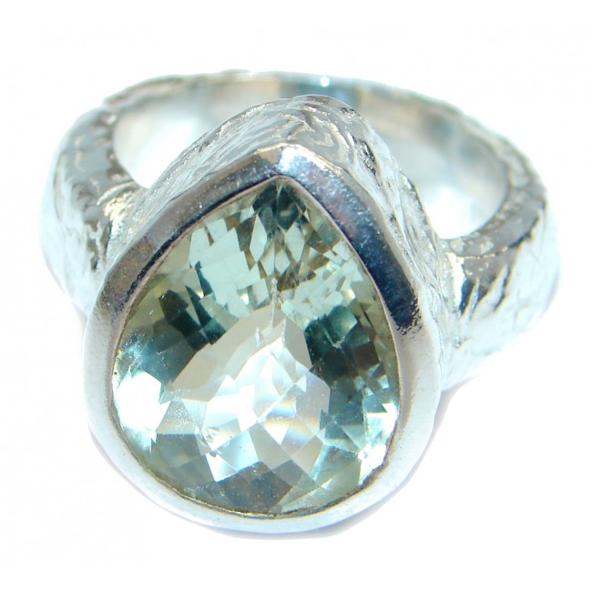 Sublime Green Amethyst Sterling Silver ring s. 8 1/2