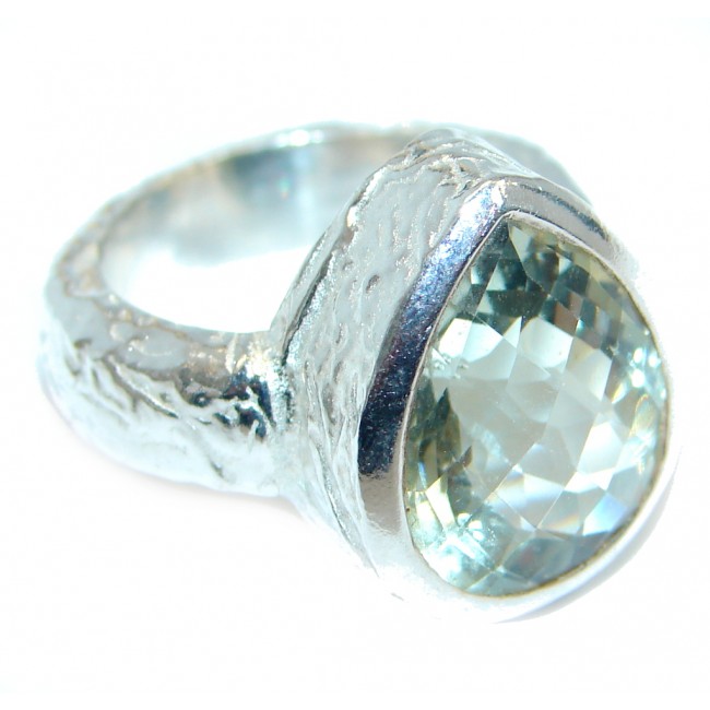 Sublime Green Amethyst Sterling Silver ring s. 8 1/2