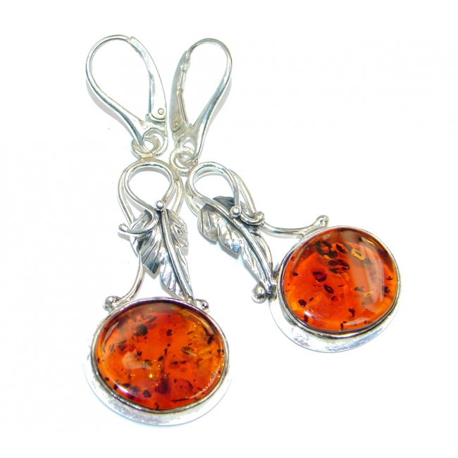 Authentic Baltic Amber Oxidized Sterling Silver handmade earrings