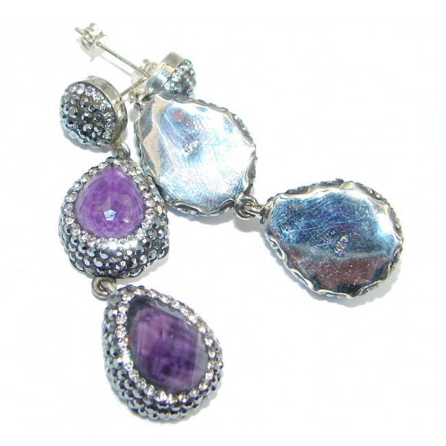 Marquise Amethyst Spinel Sterling Silver stud earrings