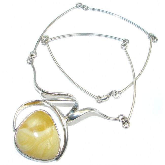Elegant Butterscotch Baltic Polish Amber Sterling Silver handmade necklace