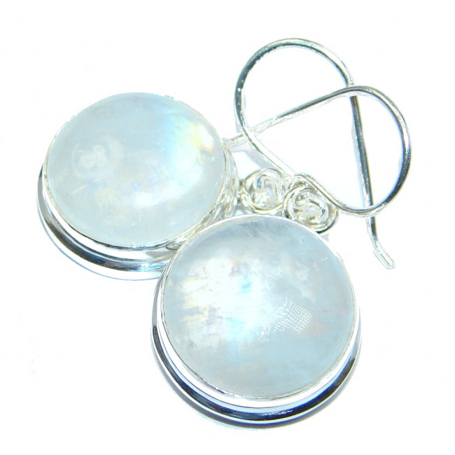 Stylish Fire Moonstone Sterling Silver handcrafted earrings