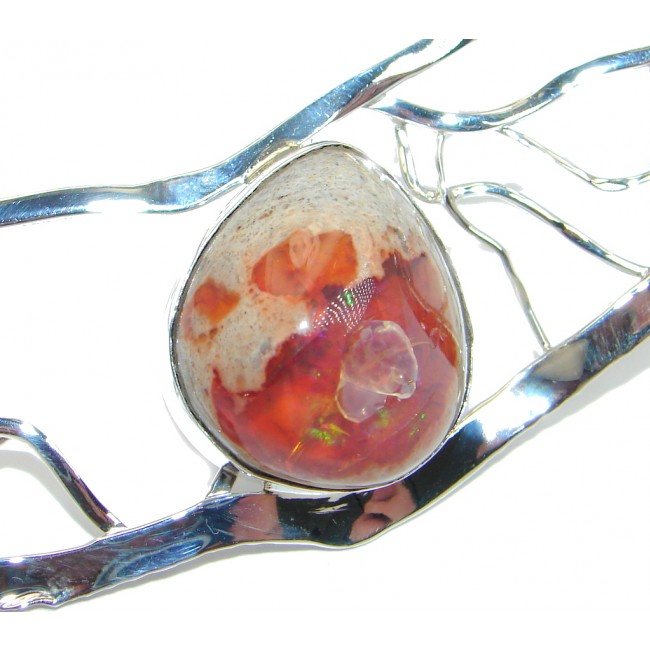 Perfect Storm Unique Mexican Opal Sterling Silver handcrafted necklace