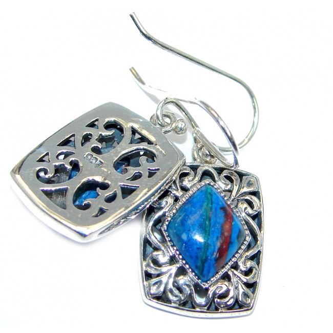 Classy Rainbow Calsilica Sterling Silver handmade earrings