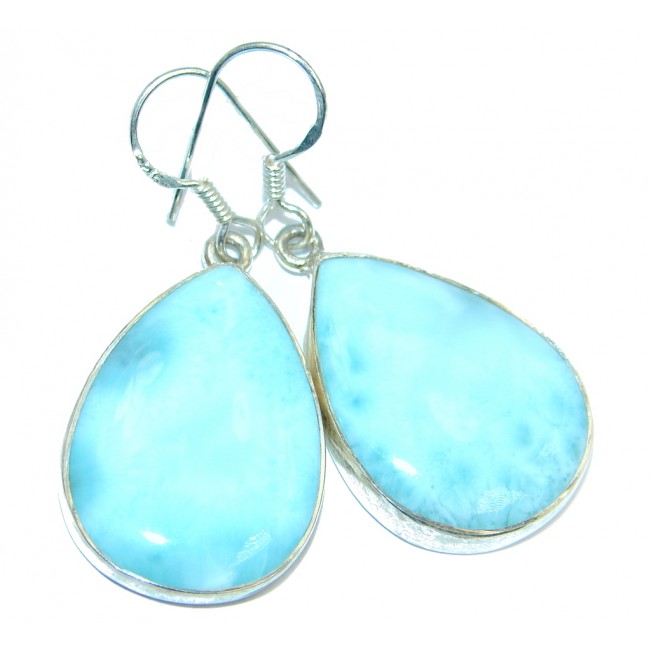 Precious Blue Larimar Sterling Silver handmade earrings