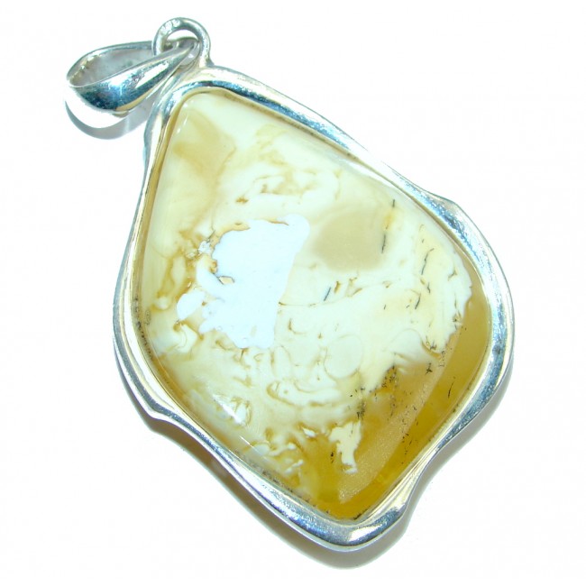 Great Design natural Butterscotch Baltic Amber Sterling Silver handmade Pendant