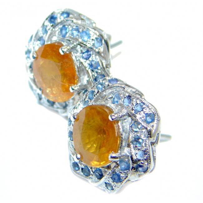 Classy Golden Sapphire Sterling Silver stud earrings