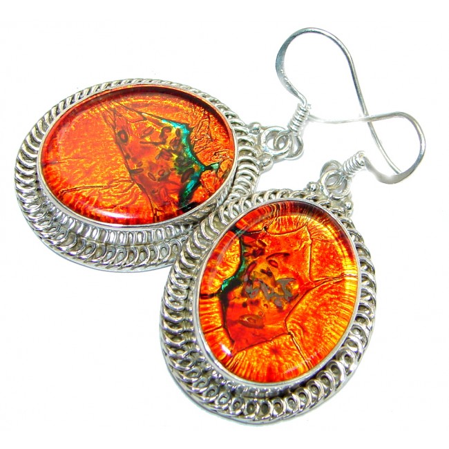 Handcrafted In Mexico Dichroic Glass Sterling Silver earrings