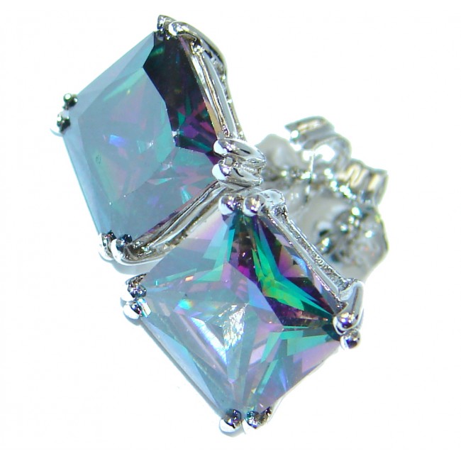 Rainbow Magic Topaz Sterling Silver hancrafted earrings