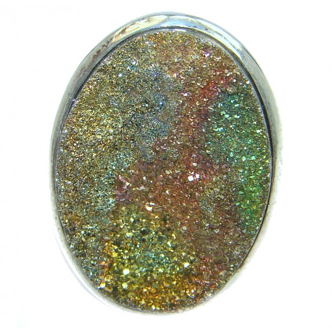 Mysterious Titanum Druzy Sterling Silver handmad ring s. 7