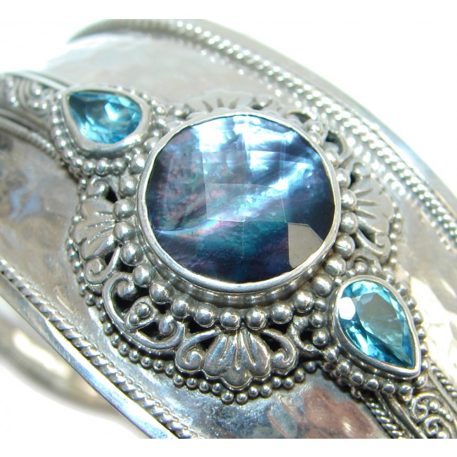 Luxury London Blue Topaz Sterling Silver handmade Bracelet