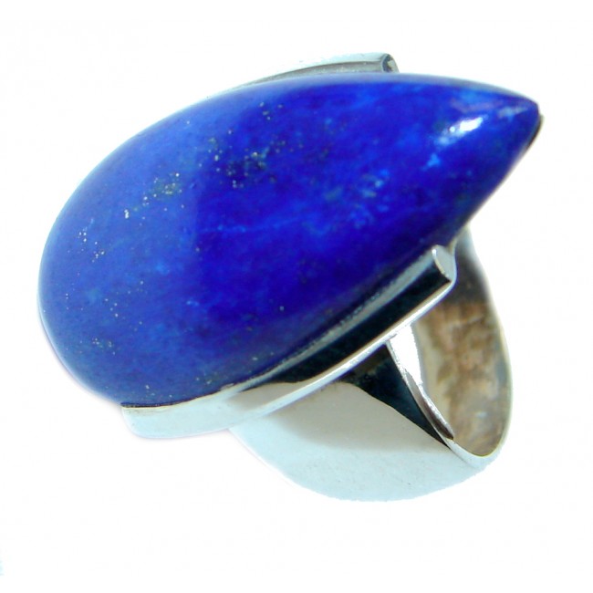 Genuine Lapis Lazuli Sterling Silver handmade Ring size 6 1/2