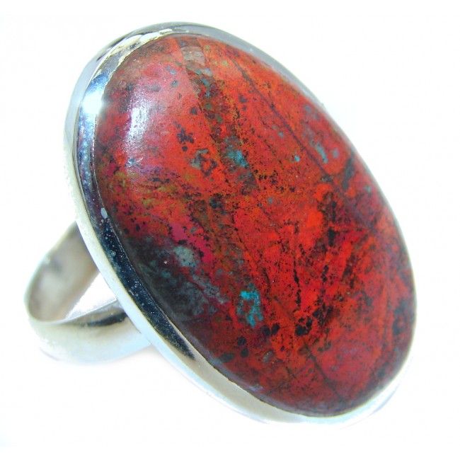 Sonora Jasper Sterling Silver handcrafted Ring size 10 1/4