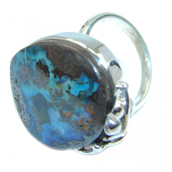 Classic Boulder Opal Sterling Silver handcrafted ring size adjustable