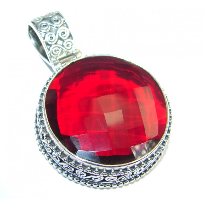 Good Energy created Ruby Sterling Silver handcrafted Pendant