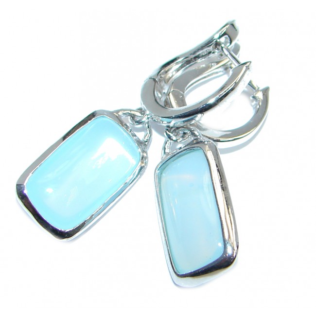 Persian Blue Quartz Sterling Silver handmade earrings