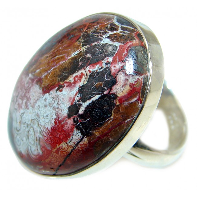 Great quality Jasper Sterling Silver handcrafted Ring size adjustable